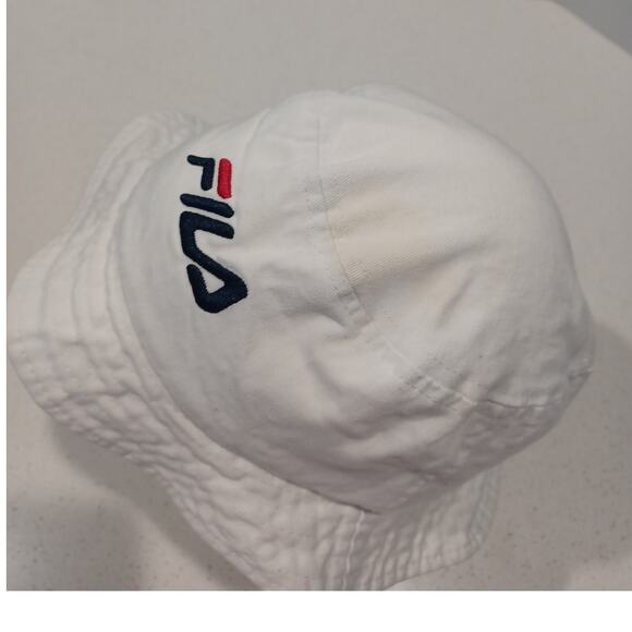 FILA Unisex Bucket Hat White One Size Speed Logo - Picture 4 of 5